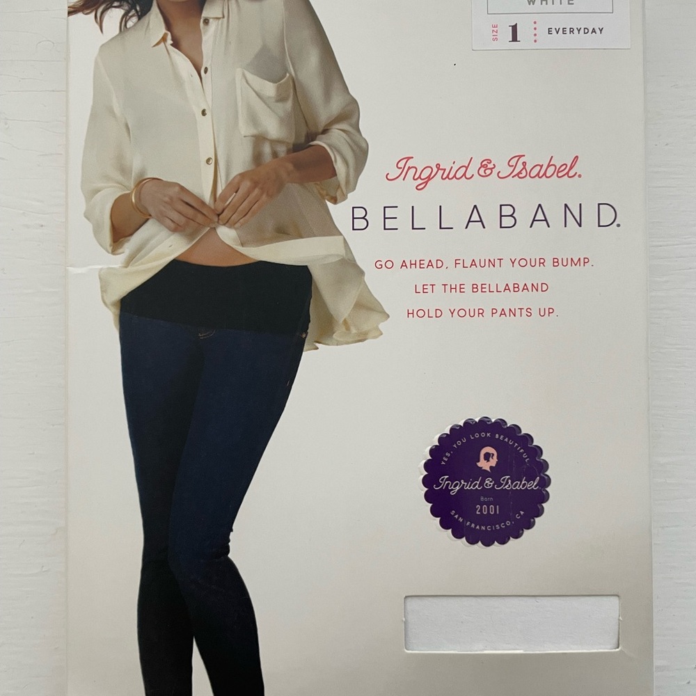 NWT Ingrid & Isabel Bellaband Maternity Band in White